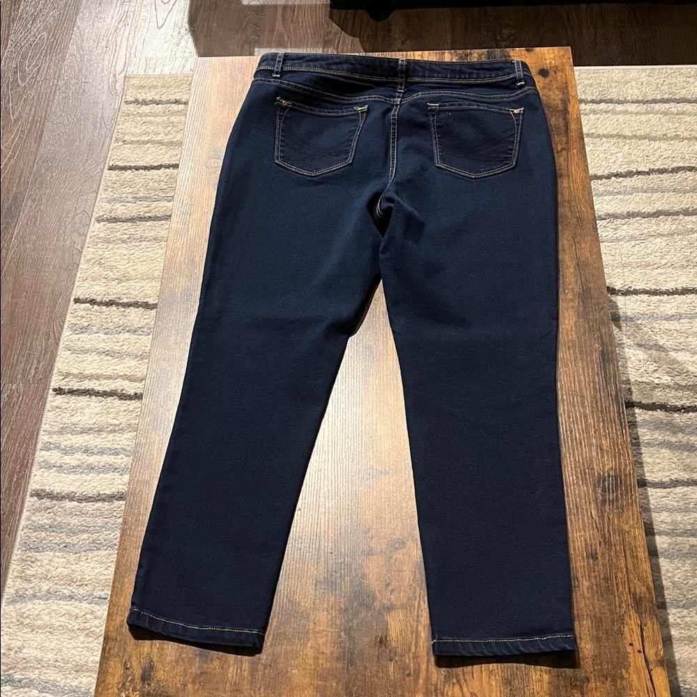 Vera Wang Simply Vera Dark Blue Skinny Ankle Jeans - Picture 5 of 8